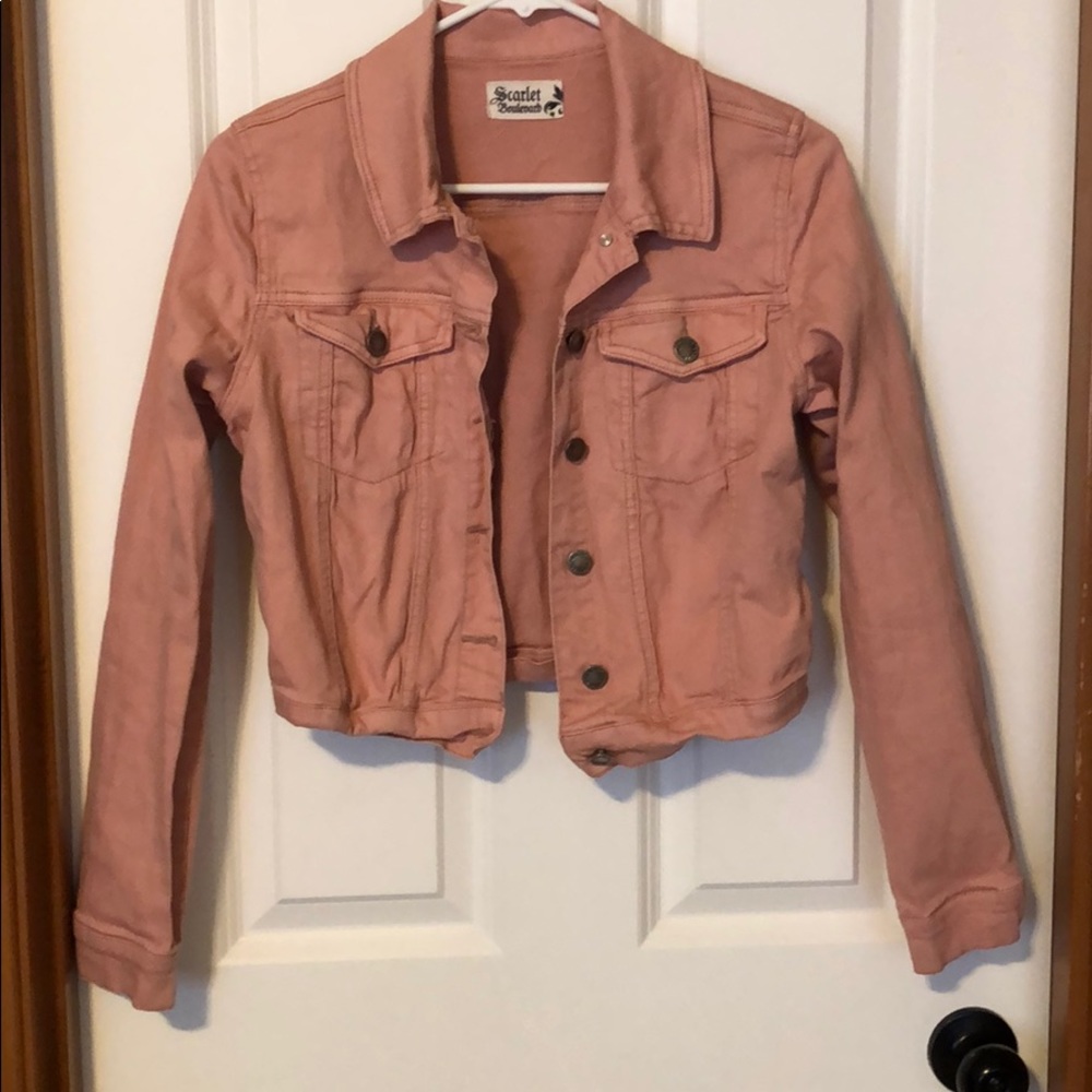 Pink denim jacket